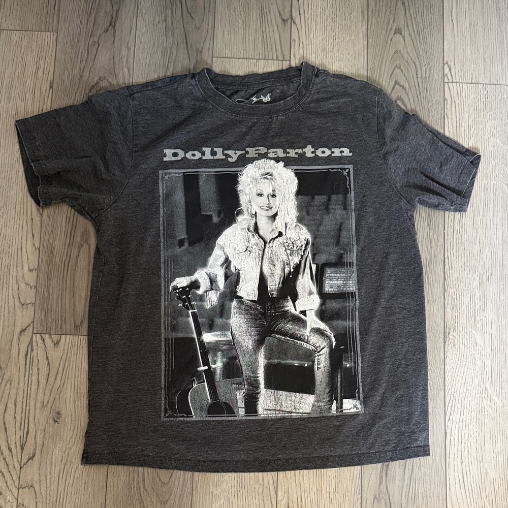 Dolly Parton Vintage Style Heather T-Shirt Medium Charcoal